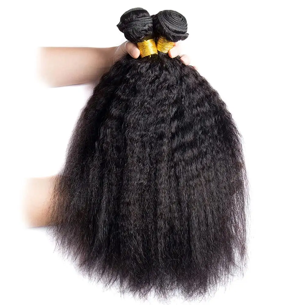 10 inch mink virgin brazilian silky double drawn perruque kinky straight human hair weave bundles