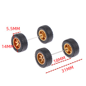 Ruedas de Plástico ABS Doradas Personalizadas a Escala 1/64 y Neumáticos de Goma, Piezas Modificadas en Miniatura para Modelos de Autos Fundidos a Presión, Micropiezas - Product Image 6