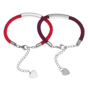Bracelets de charme tendance en corde tressée en forme de cœur, bijoux de couple, cadeau pour la Saint-Valentin, anniversaire, étudiants - Product Image 2