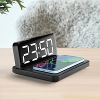 Digitale Der Wecker Ladt Den Alarm 15W Snel Draadloos Opladen Led Bureau Wekker Draadloze Oplaadklok