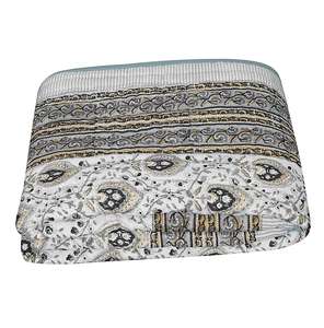 Antique Kantha <b>Quilt</b> Heavy Cotton Reversible <b>Indian</b> Tribal Embroidery Blanket Handmade Vintage Bedding Artisan High Organic - Product Image 2