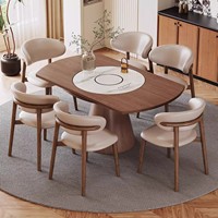 Table et chaises rondes pliables et extensibles de style minimaliste, adaptées aux appartements, hôtels et restaurants