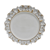 Grande Vente Assiettes de Présentation Lisses Réutilisables Blanches Transparentes de 33cm avec Motifs en Relief, en Plastique pour Décoration de Table de Mariage et Fête