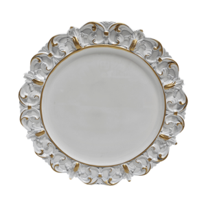 Grande Vente Assiettes de Présentation Lisses Réutilisables Blanches Transparentes de 33cm avec Motifs en Relief, en <span class=keywords><strong>Plastique</strong></span> pour Décoration de Table de Mariage et Fête - Product Image 3