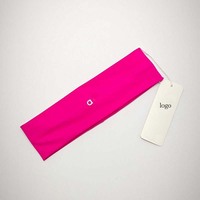Bandeau de yoga large sans couture personnalisable avec logo, en coton doux, couleur unie, tricoté, élastique, absorbant la transpiration, pour le sport