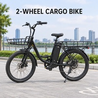 Vélo cargo urbain à 2 roues, vélo utilitaire électrique avec batterie amovible 36V et freins hydrauliques pour les concessionnaires en ville
