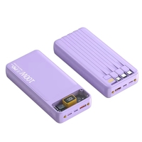 Vente en gros de mini-batteries externes roses 5V/3A 10000 20000mAh, charge rapide, logo personnalisé, chargeur portable pour l'extérieur