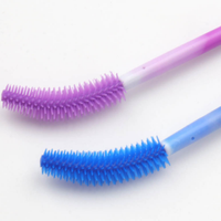 Baguette de mascara en silicone jetable Spoolies à cils souples Poignée colorée Extension de cils Outils de nettoyage