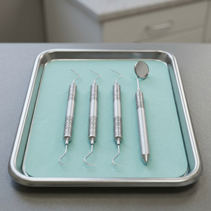 Kit d'instruments chirurgicaux dentaires BK Industries, rétracteurs manuels de classe I à poignée moletée argentée et miroir buccal, certifié CE - Product Image 6