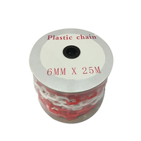 Chaîne de barrière de circulation routière en plastique jaune, noir, rouge et blanc de 6 mm