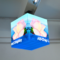 Extérieur et intérieur p2.5 p3 p4 p3.91 4 côtés ou 5 côtés cube magique led numérique image texte écran vidéo led mur 3D