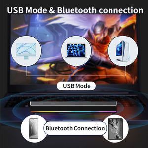ลำโพงสเตอริโอ RGB ไร้สาย สีสันสดใส พกพาสะดวก พร้อมการ์ดเสียง สำหรับโทรศัพท์มือถือ พีซี คอมพิวเตอร์เล่นเกม - Product Image 5