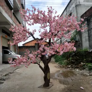 人工桜の木 (人工幹付き) 180cm (6フィート) 、ピンク