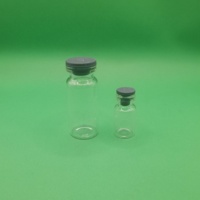Flacons tubulaires en verre borosilicate transparent de qualité médicale de 3 ml et 10 ml avec bouchon en caoutchouc pour injection pharmaceutique