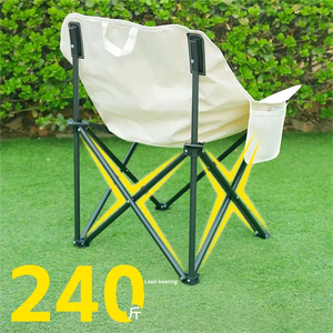 كرسي حديقة عالي الظهر قابل للطي طراز حديث مريح من نسيج أكسفورد معدات خارجية محمولة للشاطئ والتخييم - Product Image 2