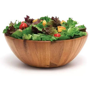 Luxo Grande <span class=keywords><strong>Bamboo</strong></span> Acacia Wood Salad <span class=keywords><strong>Bowl</strong></span> Set Eco-Friendly Cozinha Servindo Mixing <span class=keywords><strong>Bowl</strong></span> com Servidores para Food Service - Product Image 2