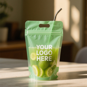 Bolsa Personalizable con Asa para Almacenamiento y Empaque de Jugo, Agua Mineral, Alimento para Mascotas, Líquidos y Gelatina, con Cierre Superior y Base Sostenible - Product Image 3