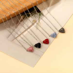 Collier Cœur en Acier Inoxydable Plaqué Or PVD 18 carats avec Zirconium, Élégant et Multicolore, pour Femme - Product Image 4