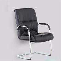 Chaise de bureau de réunion exécutive à dossier moyen en cuir PU avec cadre métallique fixe, chaises de visite
