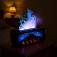 Nouveau diffuseur d'arômes à flamme simulée, modèle transfrontalier, pour foyer, télécommandé, de bureau, avec ambiance lumineuse colorée