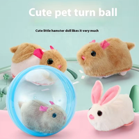 Jouets en peluche de lapin en plastique, modernes, amusants, de dessin animé, durables, avec fonction de détection d'obstacles électrique et balle roulante interactive pour l'entraînement