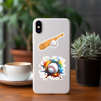 50 autocollants décoratifs imperméables style sport baseball graffiti pour ordinateur, étiquettes créatives pour gobelets d'eau
