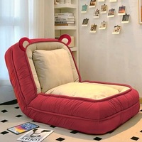 Fauteuil inclinable moderne en tissu, canapé pliant individuel, chaise de salon Strawberry Bear pour salon et chambre à coucher