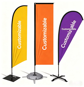 Bandera Publicitaria Portátil de Montaje Rápido con Impresión por Sublimación Ecológica, Fácil de Instalar, para Campañas de Marketing al Aire Libre - Product Image 1