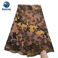 Bestway बहुरंगा कशीदाकारी फीता कपड़े दृश्यों फ्रेंच शुद्ध फीता शादी के लिए