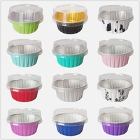 Gobelet de cuisson en feuille d'aluminium jetable personnalisé avec couvercle Récipient de cuisson casseroles colorées en feuille alimentaire PET JW OEM & ODM Plateau en aluminium