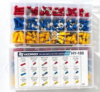 Kit de 180 bornes à sertir pré-isolées, 18 types, connecteurs de câbles électriques RV SV BV MDD FDD, bornes à fourche et à anneau assorties