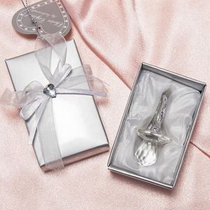 Tetina de cristal transparente para bebé, recuerdo de bautismo, regalos de ducha de bebé, regalo para invitados, botella de pezón de cristal - Product Image 4