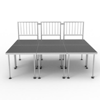 Plateforme de scène modulaire en aluminium avec garde-corps de sécurité, scène portable à hauteur réglable pour mariage, concert, événement, spectacle