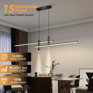 Lampada a Sospensione LED Moderna Minimalista, Illuminazione Lineare per Ristorante, Luce Creativa Nordica per Bancone Bar, Illuminazione Interna Lunga - Product Image 1