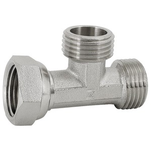 Raccord en T à 4 points tout en cuivre, vanne de dérivation, une entrée, deux sorties, vanne d'angle pour tuyau d'eau, pour les tuyaux de plomberie de lave-linge - Product Image 1