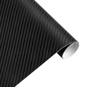 PVC Car Body Sticker 3d Carbon Flim Vinyl Fibra Branco Car Wrapping Flim, 1.52*30M 3D Efeito 120-180gsm 0.13m-0.18mm 1.27 ou 1.52m 30m