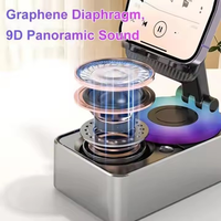 Altavoz Inalámbrico Multifuncional para Escritorio, Altavoz Inalámbrico RGB Plegable y Giratorio con Soporte para Teléfono