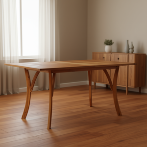 Tavolo da Pranzo in Legno Massello di Acacia Rettangolare per 6 Persone, Design Naturale Durevole, Arredamento Moderno per la Casa - Product Image 2