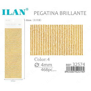 Adesivi con Strass Ilan 4mm Oro 468 Pezzi su Grande Cartoncino - Product Image 2