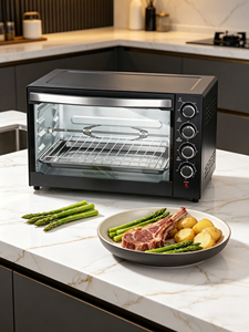 <span class=keywords><strong>Four</strong></span> électrique à convection <span class=keywords><strong>mini</strong></span> noir en acier inoxydable 50L/70L, puissance 2000W, pour usage domestique et hôtelier, avec fonctions de cuisson et de grillage - Product Image 1