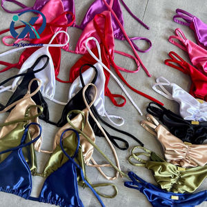 2026 Nieuwe Luxe Zwempak Dames Micro Thong <span class=keywords><strong>Bikini</strong></span> Set Op Maat Gemaakt Zwemkleding <span class=keywords><strong>Hot</strong></span> Sale Satijnen <span class=keywords><strong>Bikini</strong></span> met Metalen Logo - Product Image 2