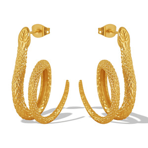 Snake Hoop <b>Earrings</b> 18K <b>Gold</b> Plated Zinc Alloy Animal Shape Fashion <b>Dangle</b> <b>Earrings</b> EH195 - Product Image 5