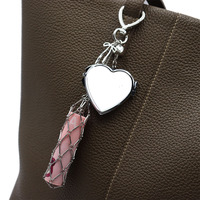 Manna Vintage dessin animé à la mode métal maille filet maquillage miroir brillant à lèvres porte-rouge à lèvres sac breloque porte-clés promotionnel