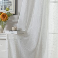 Voilages blancs à sequins élégants et décoratifs pour fenêtres, salons et balcons