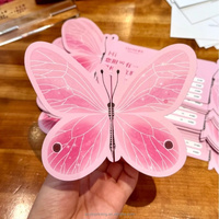 Cartes de visite personnalisées en forme de papillon pour boulangerie, fleuriste, boutique de cadeaux, pliables, découpées, impression de logo, personnalisez votre design, carton mat