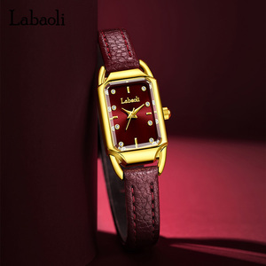 LABAOLI LA660 orologi da polso al quarzo di lusso a forma quadrata in <span class=keywords><strong>oro</strong></span> alla moda con cinturino in pelle impermeabile da <span class=keywords><strong>donna</strong></span> - Product Image 1