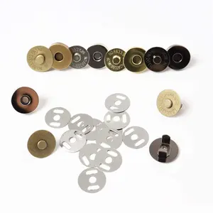 Cierres a presión magnéticos para bolsos, 7mm, 10mm, 12mm, 14mm, 18mm, 4 colores, plata, negro, dorado, para costura de cuero