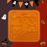 Tapis à lécher en silicone pour chiens et chats avec logo personnalisé Eco Slow Feeder Pet Feeding Halloween