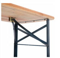 Ensemble table et bancs pliants en bois robuste de 180 cm pour usage extérieur en entrepôt et parc