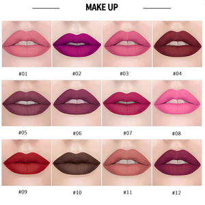 ลิปสติกเนื้อแมทกำมะหยี่สีชมพูนู้ดแดง ติดทนนาน ราคาส่ง คุณภาพดี กันน้ำ มีส่วนผสมเคมี - Product Image 4